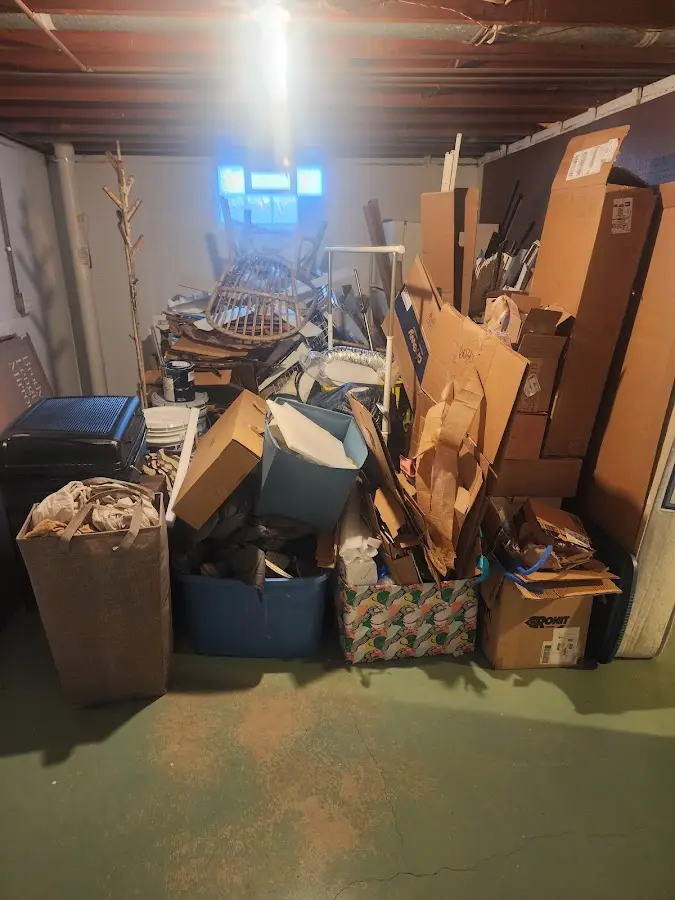 Roll-off dumpster container at job site for 20 Yard Dumpster Rental in Cumberland